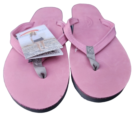 NWT RAINBOW 🌈 301ALTS Leather Pink Sandals Flip Flops Womens Sz. 10 - Picture 2 of 8